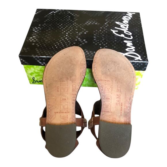 Sam Edelman Galina Coffee Bean Zip Back Leather Gladiator Sandals Womens Sz 7.5M - Picture 10 of 12